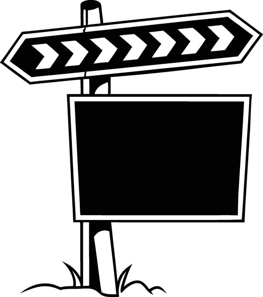 A black sign board with an arrow pointer vector
