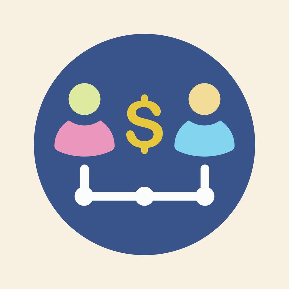 Financial transaction between two entities icon flat design illustration vector