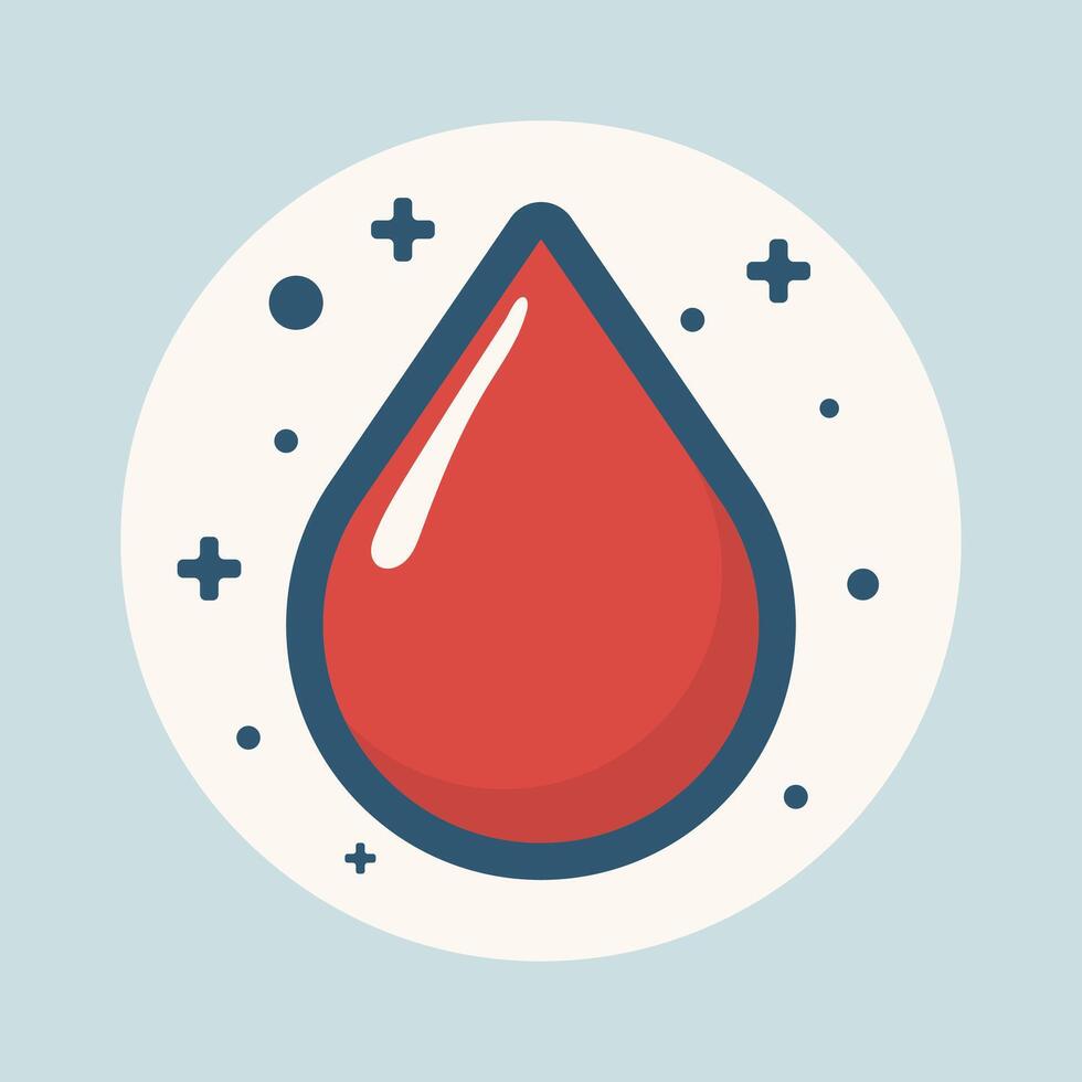 Stylized droplet surrounded by playful symbols flat design Illustration vector