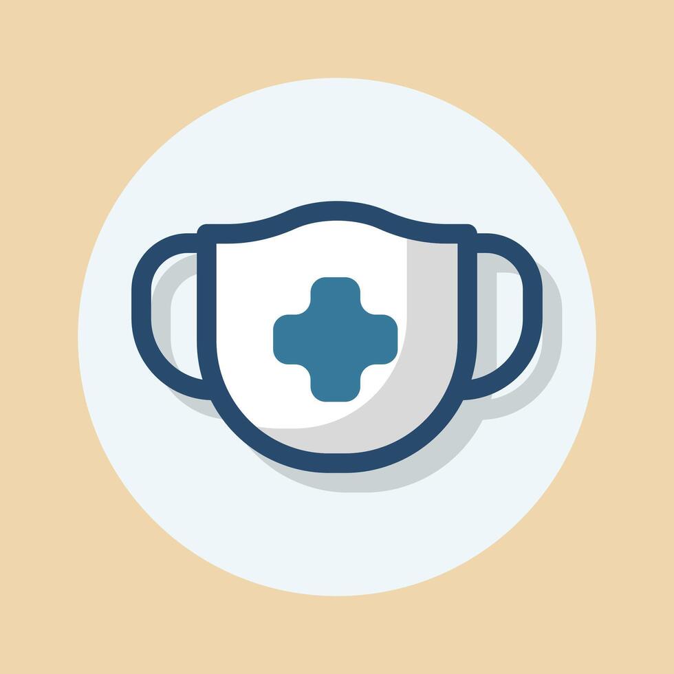 A medical face mask emblem flat design Illustration vector