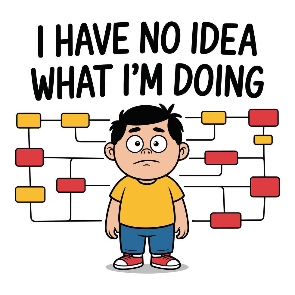 I Have No Idea What I'm Doing Funny Confused T Shirt Design Illustration vector