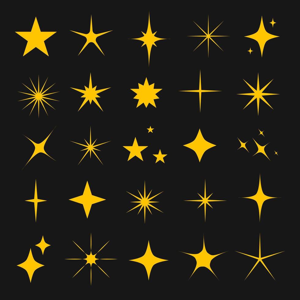 Yellow sparkle illustration. Y2K Geometric shapes vector