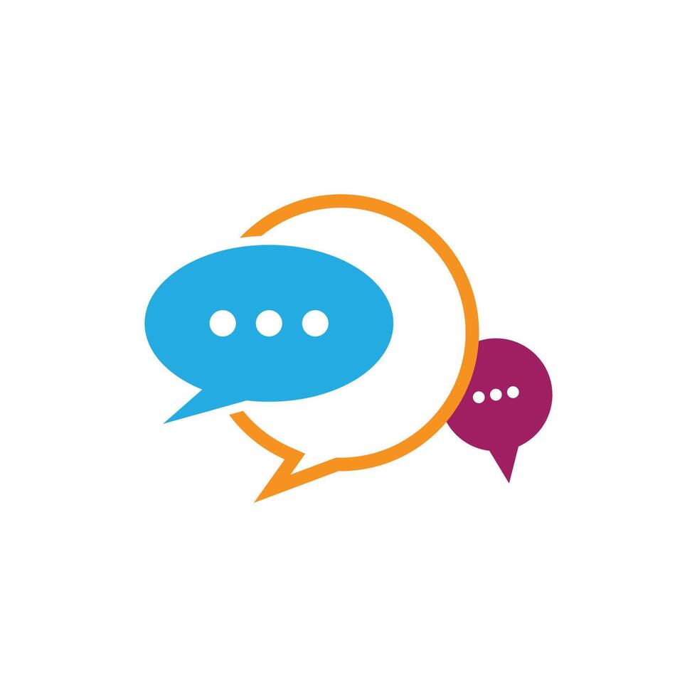 Stylized bubble chat logo and symbol vector