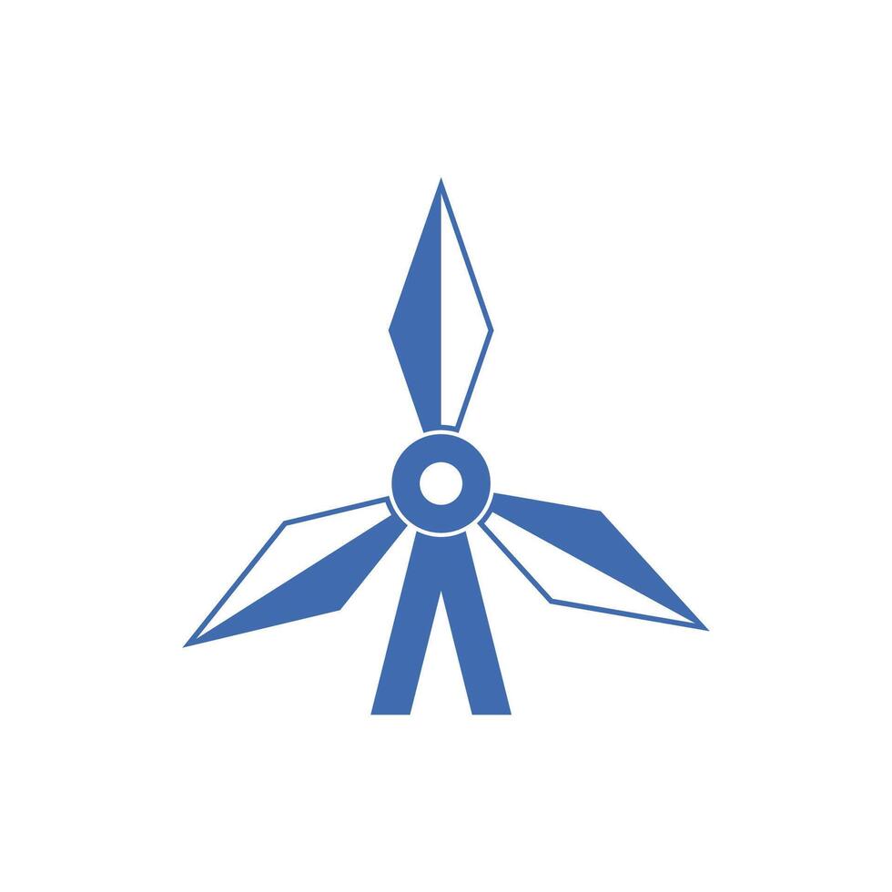 Wind turbine logos and symbol design vector