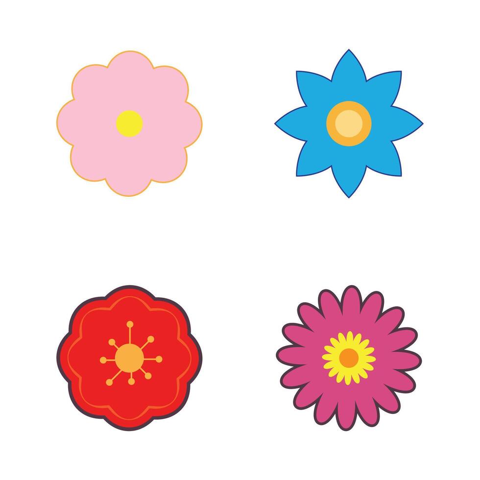 Stylized Flowers logo icon symbol vector