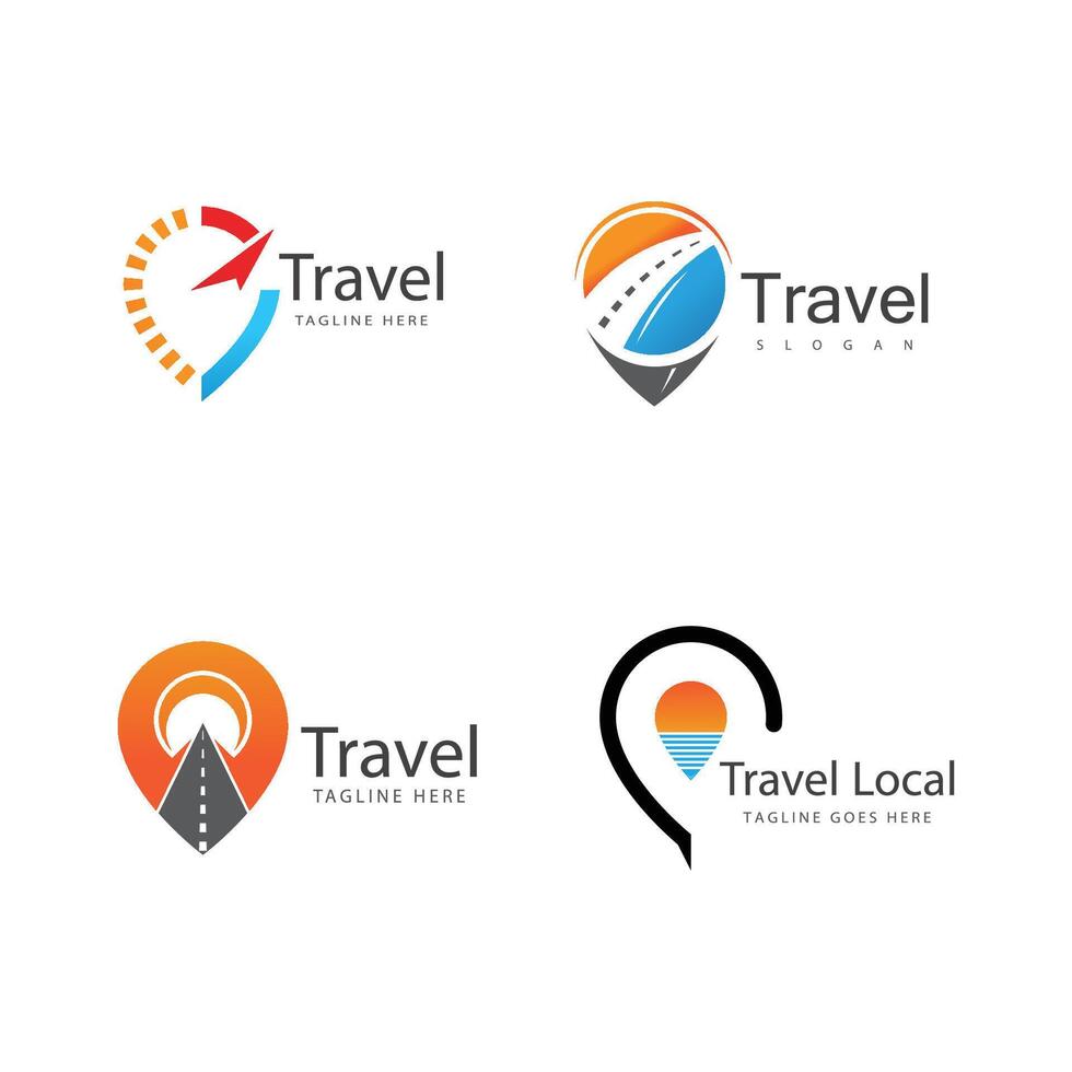 Stylized Location travel stylized symbol and logos vector