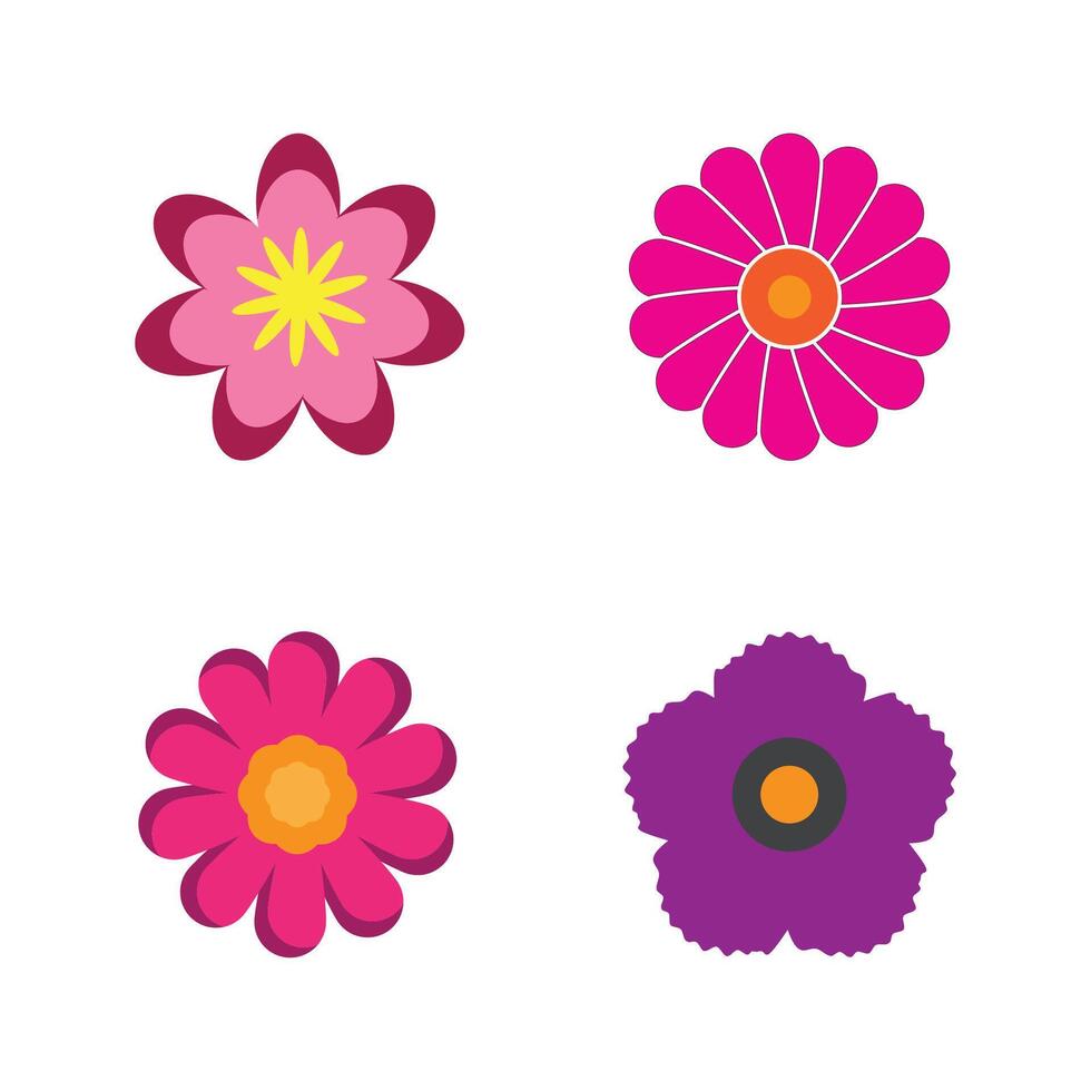 Stylized Flowers logo icon symbol template vector