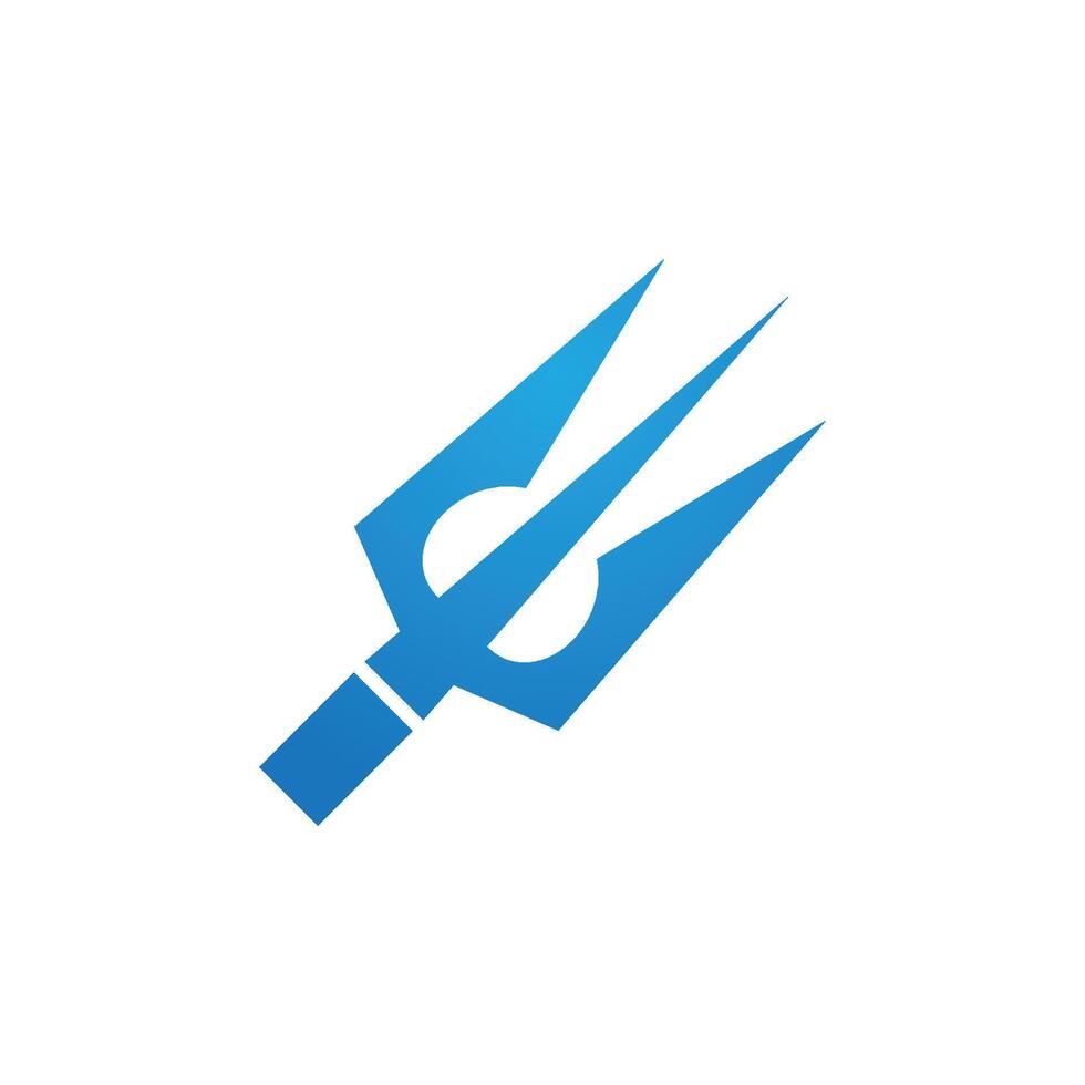 Trident stylized logo symbol and design vector
