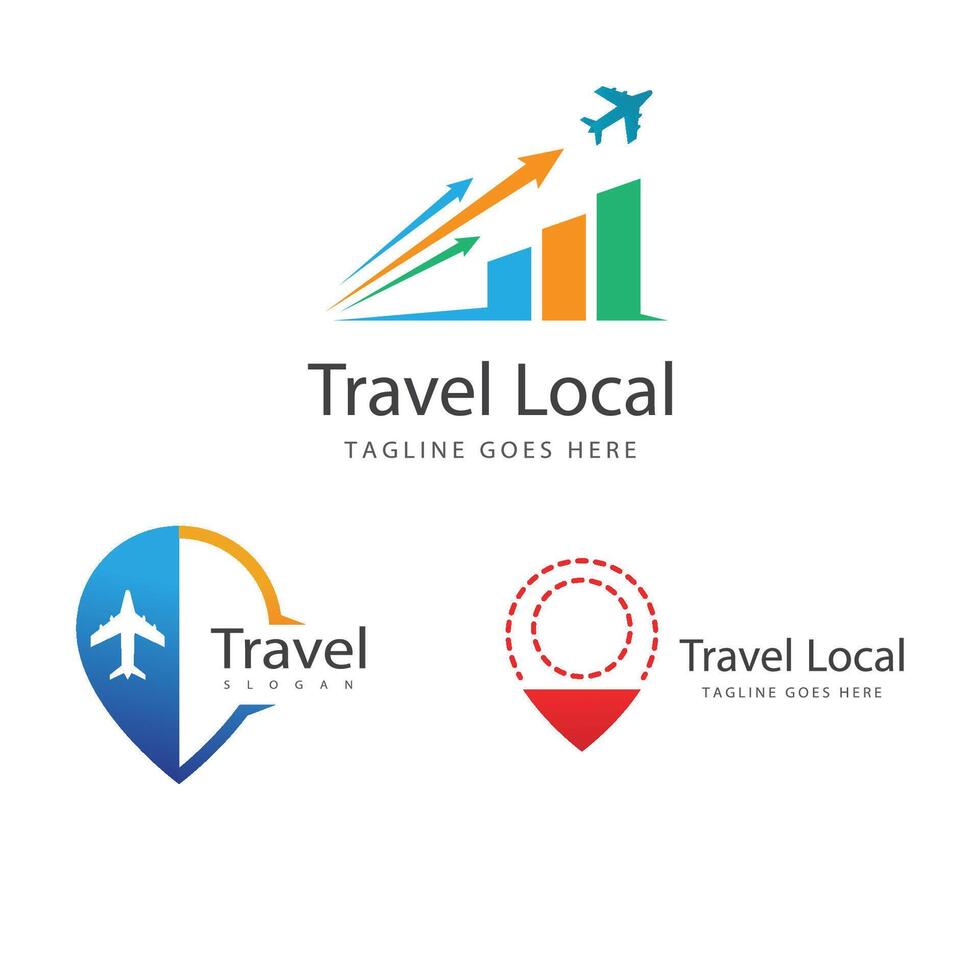Set Location travel stylized symbol and logos vector