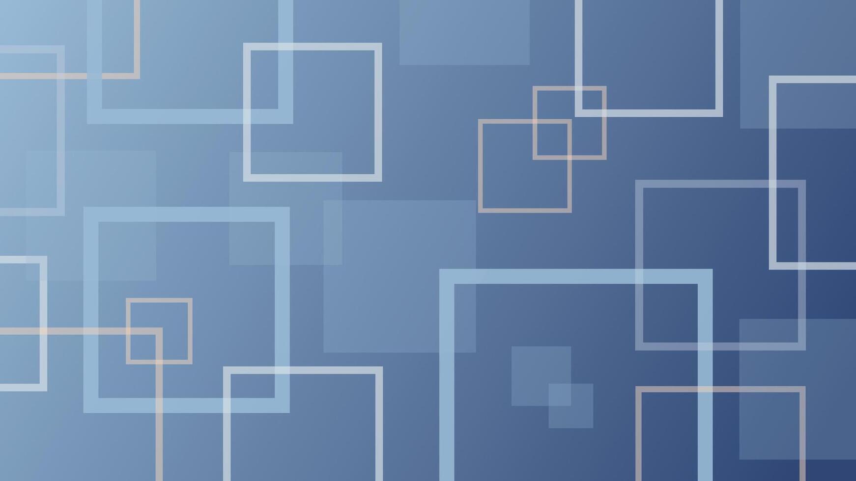 Geometric blue background featuring transparent outlined squares perfect for digital artwork tech layouts websites presentations and clean creative design projects vector