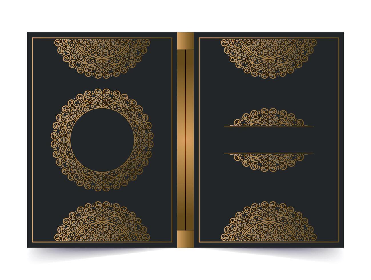 Elegant Cover Design with Golden Ornaments vector