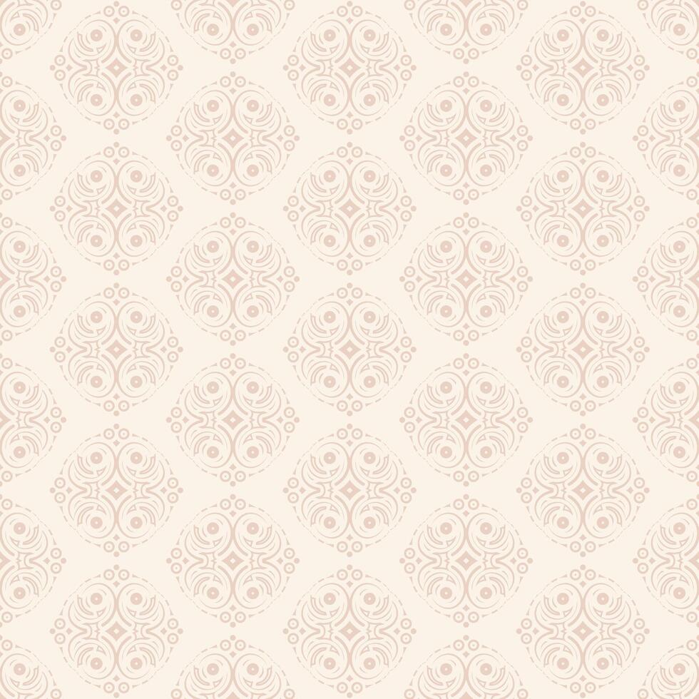 seamless background of a delicate, repeating ornamental design in neutral cream and tan tones vector