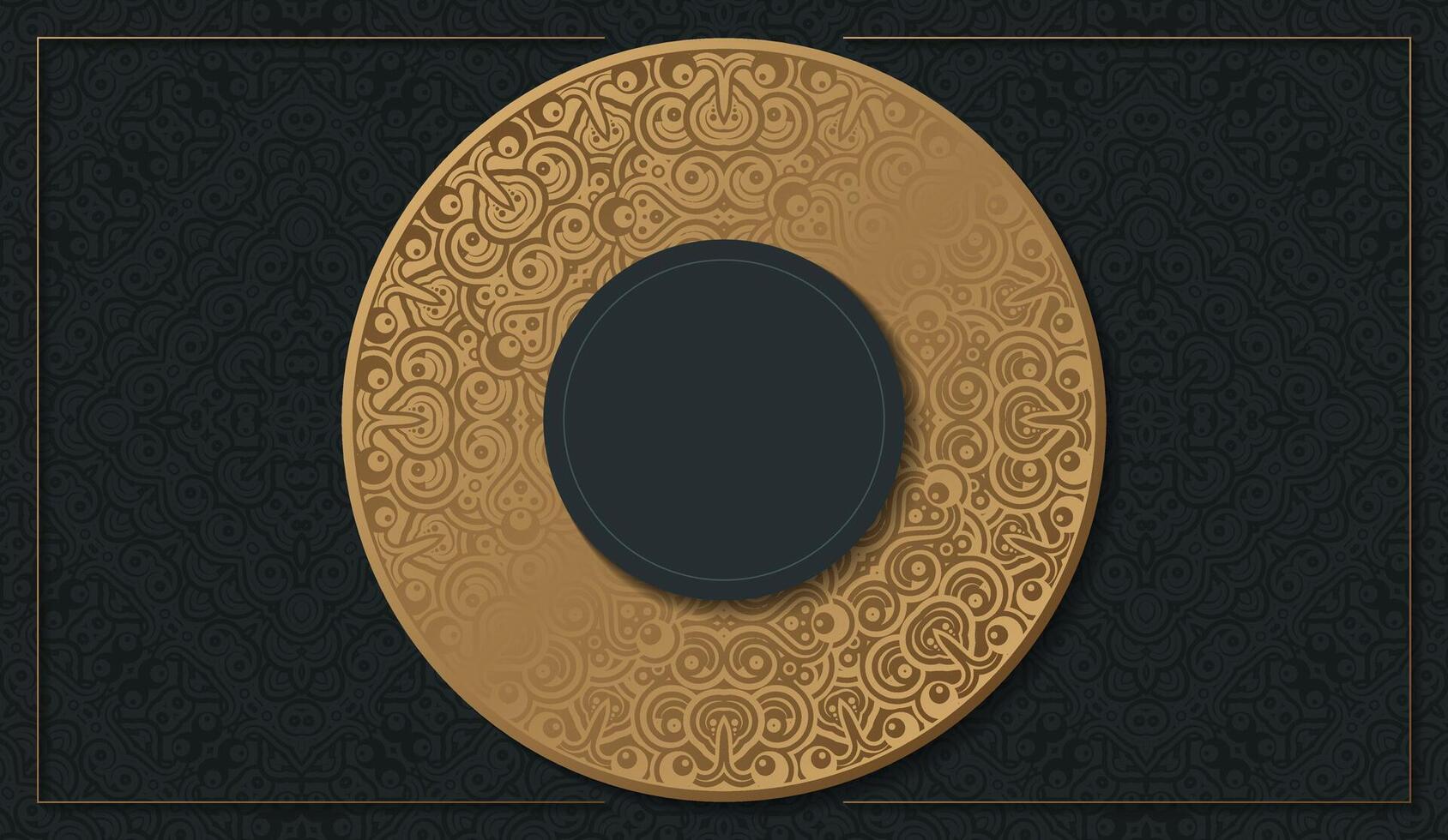 Luxury gold border pattern background design vector