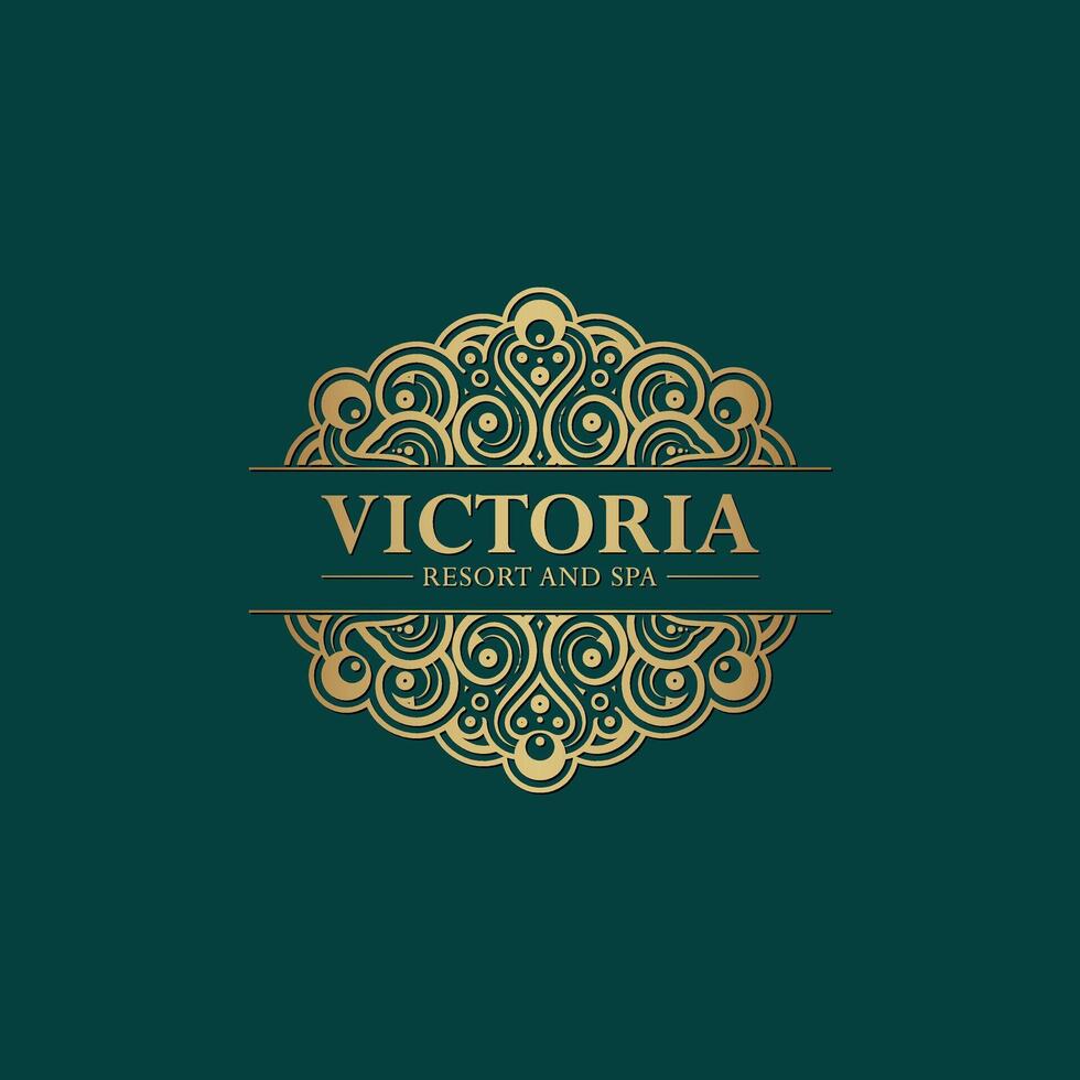 luxurious gold emblem design suitable for a high-end resort, spa, or boutique hotel vector