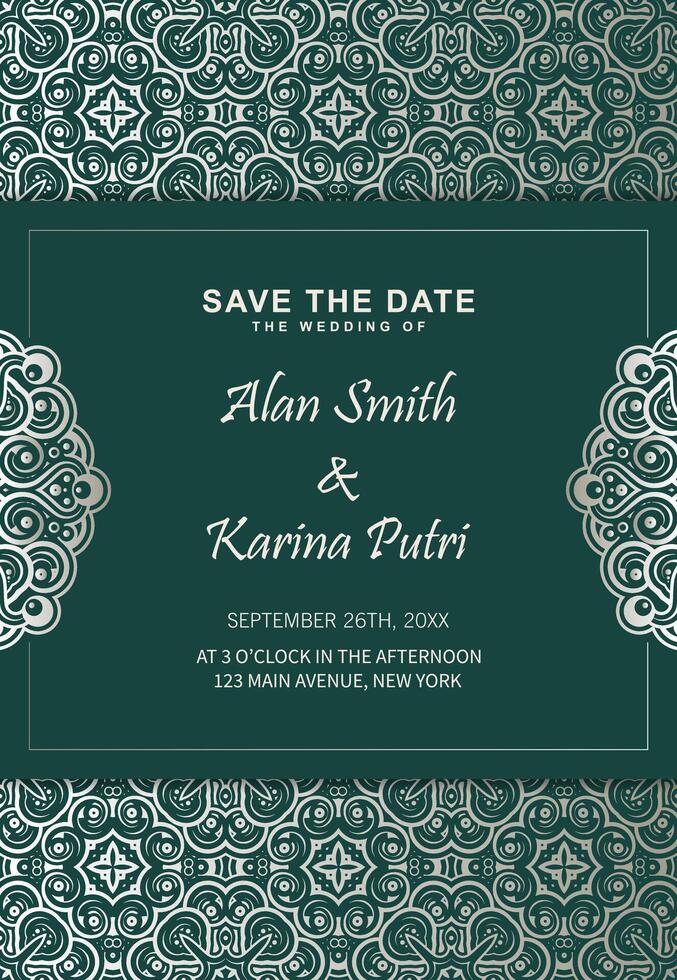 Elegant Wedding Invitation Card Template vector