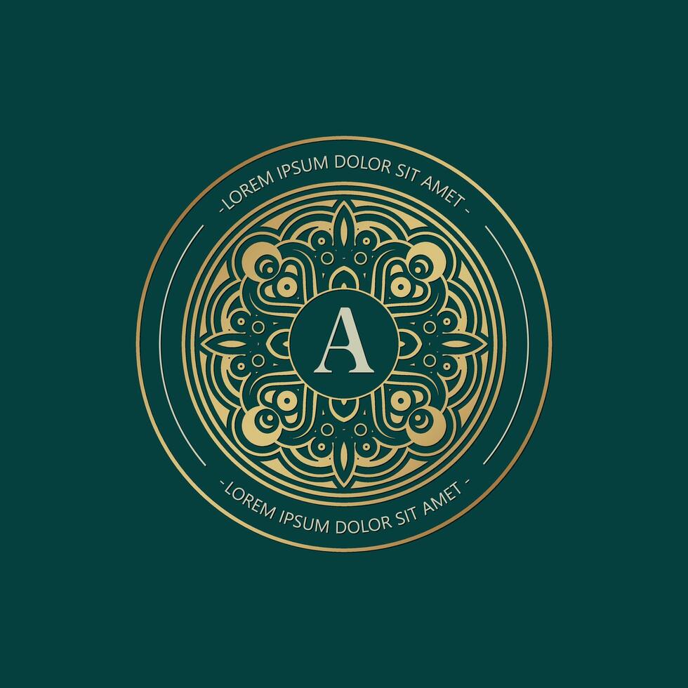 luxury Monogram Logo in Gold and Green vector