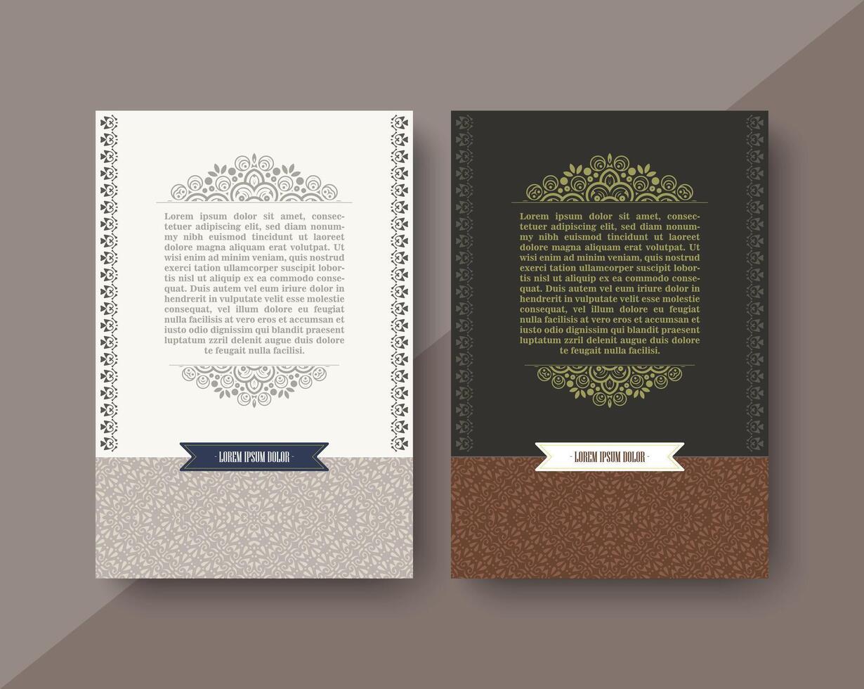 classic book cover ornamental art pattern vector