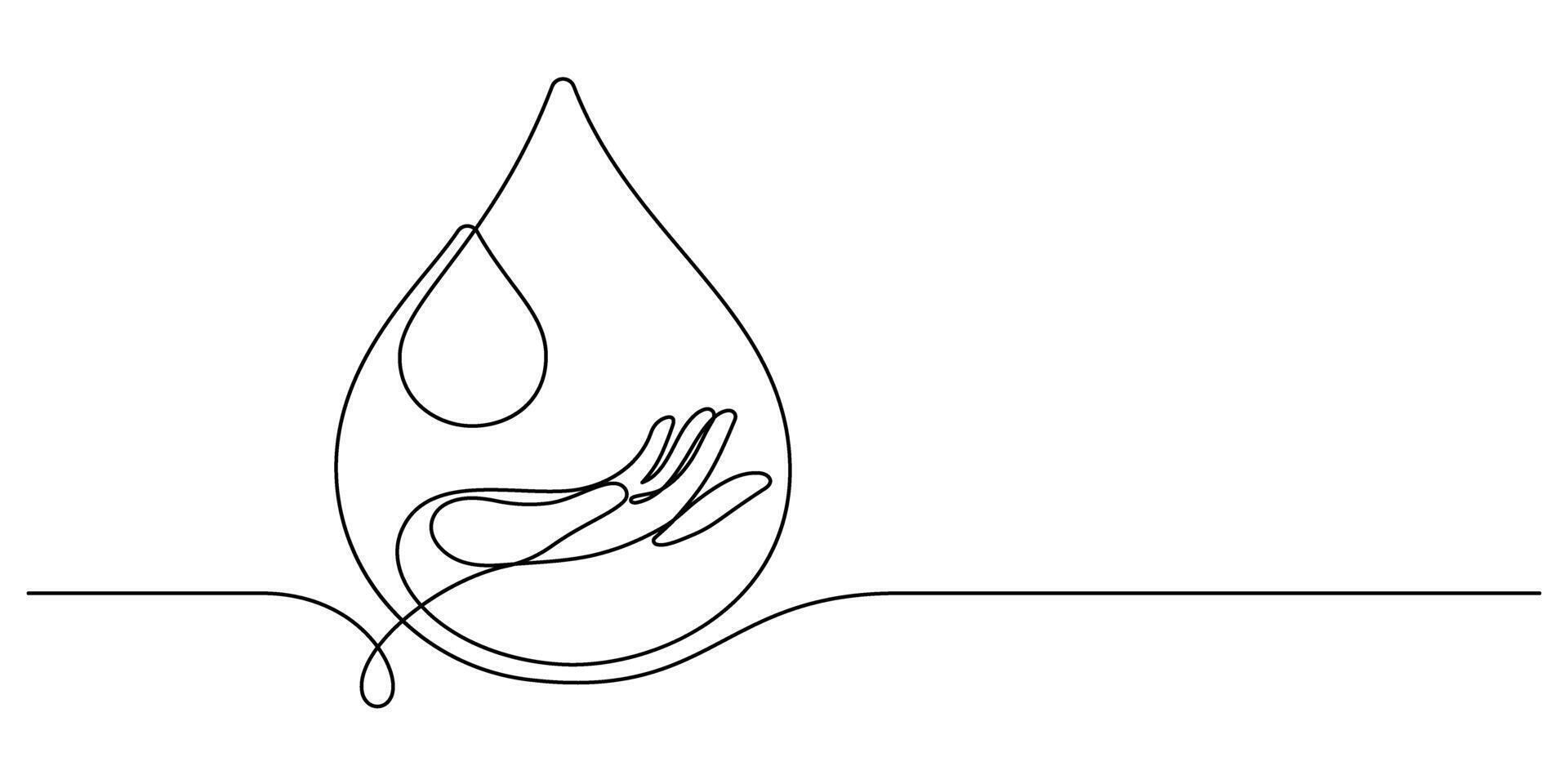 world blood donor day a helping hand one line continuous vector
