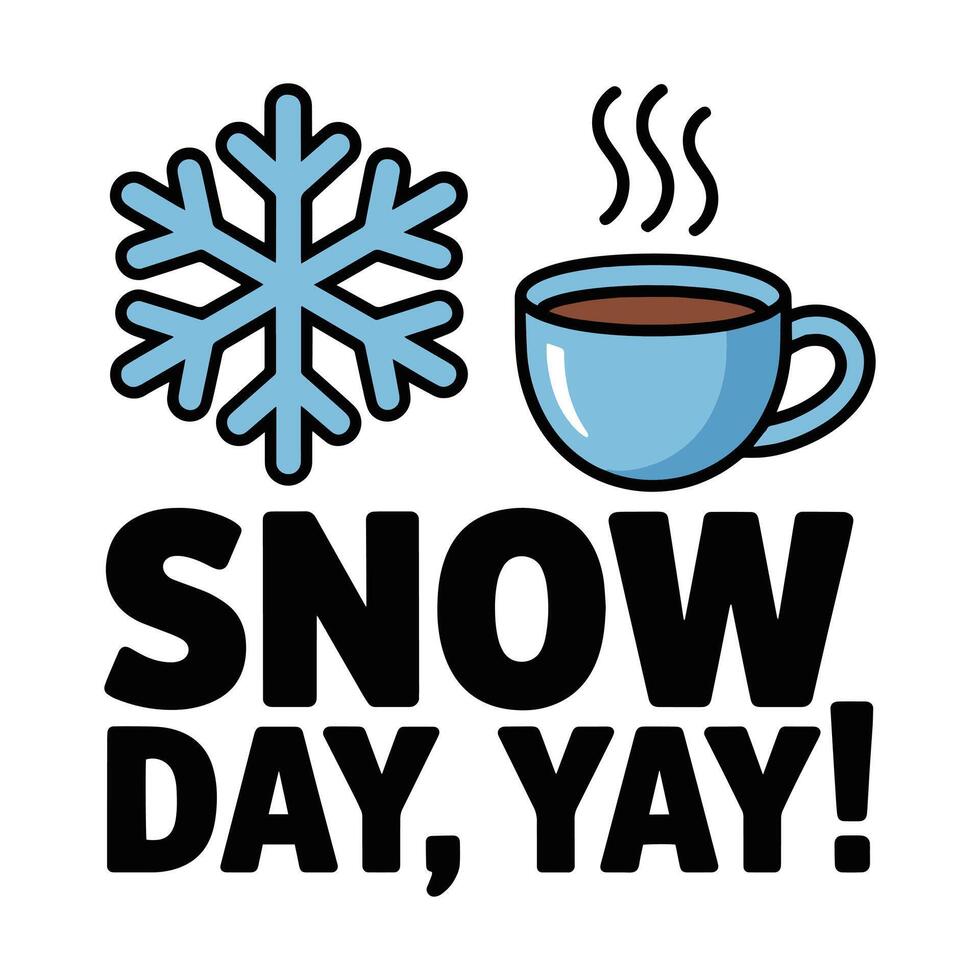 Snow Day Yay Cozy Winter Hot Cocoa T Shirt Design Illustration vector