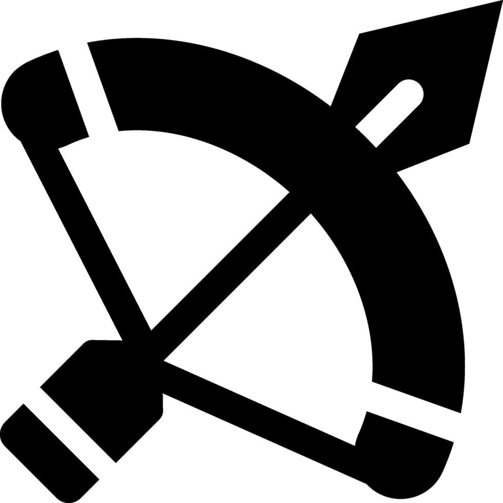 Rounded Filled Crossbow Icon vector