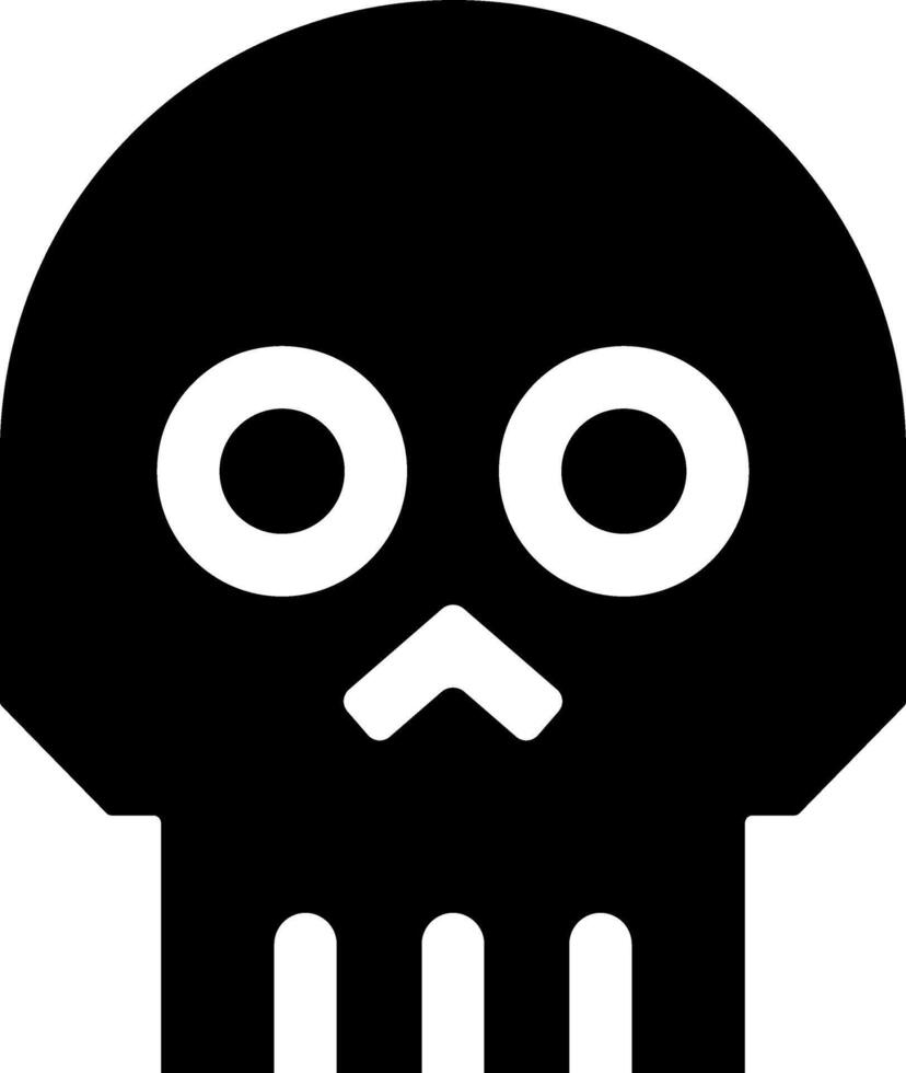 Rounded Filled Skull Icon vector