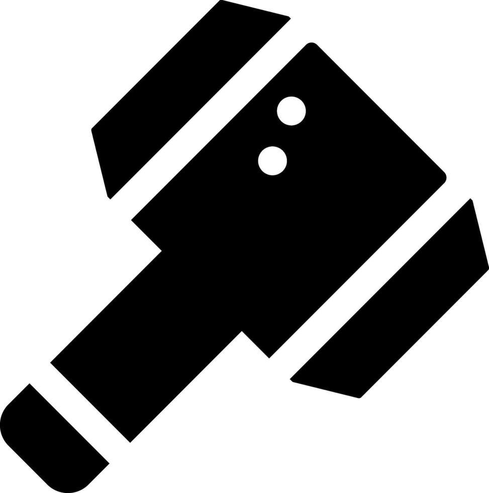 Rounded Filled Hammer Icon vector