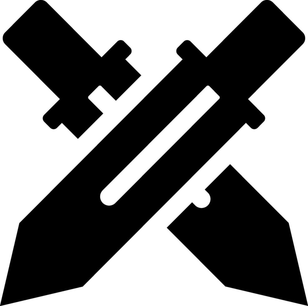 Rounded Filled Swords Icon vector