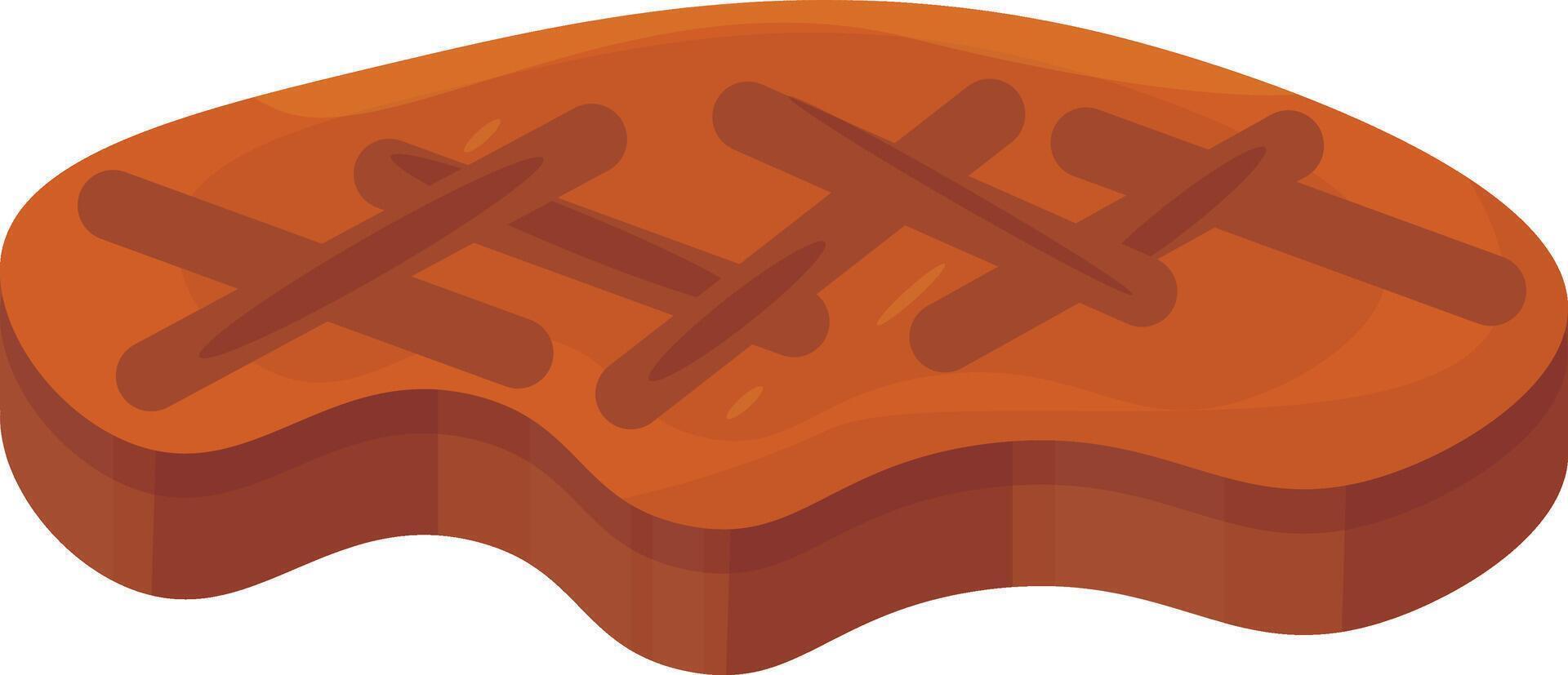 Cooked Steak Piece vector
