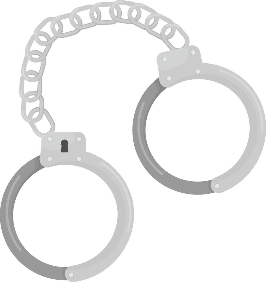 Metal Police Handcuffs vector