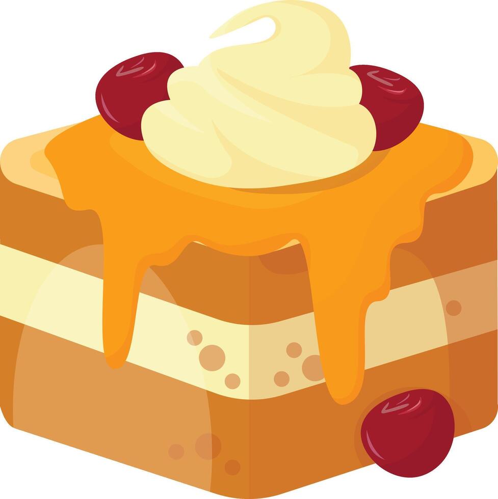Slice of Frosted Cake vector