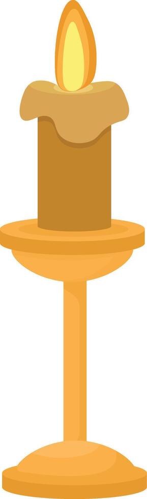 Lit Candle in Holder vector