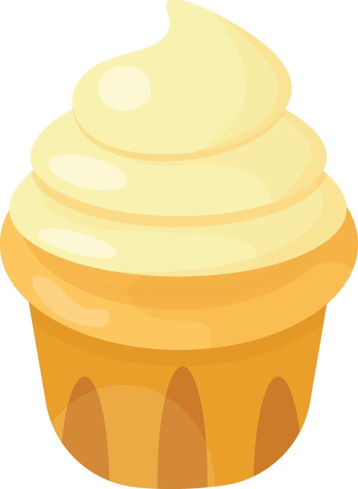 Simple Swirl Pumpkin Cupcake vector