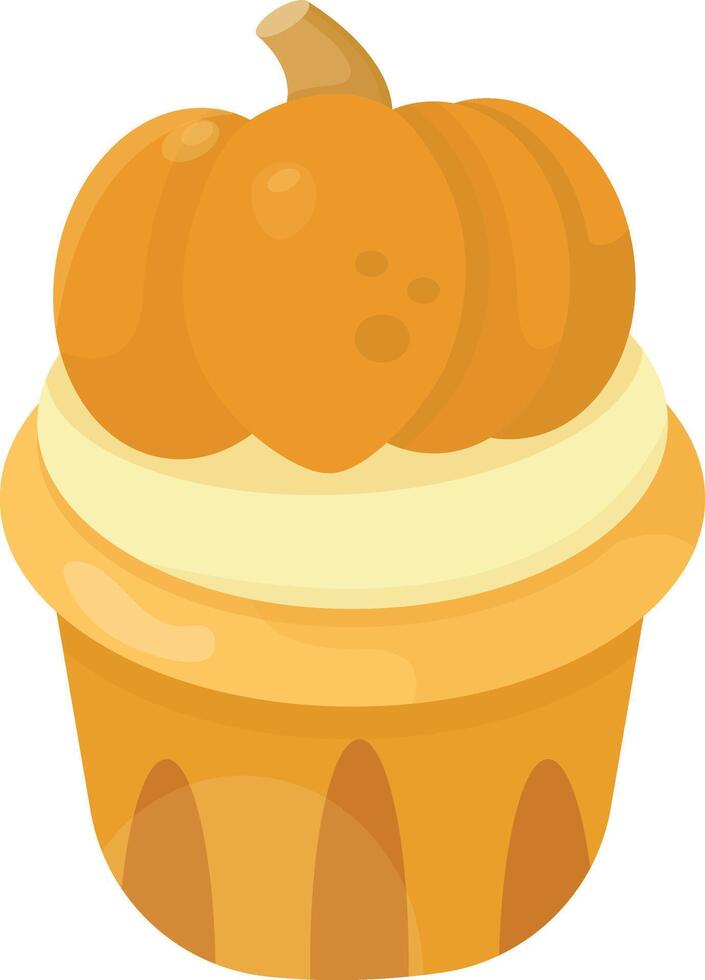Frosted Pumpkin Spice Cupcake vector