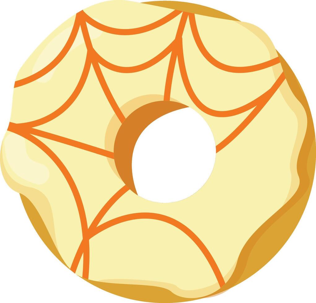 Spiderweb Decorated Donut vector