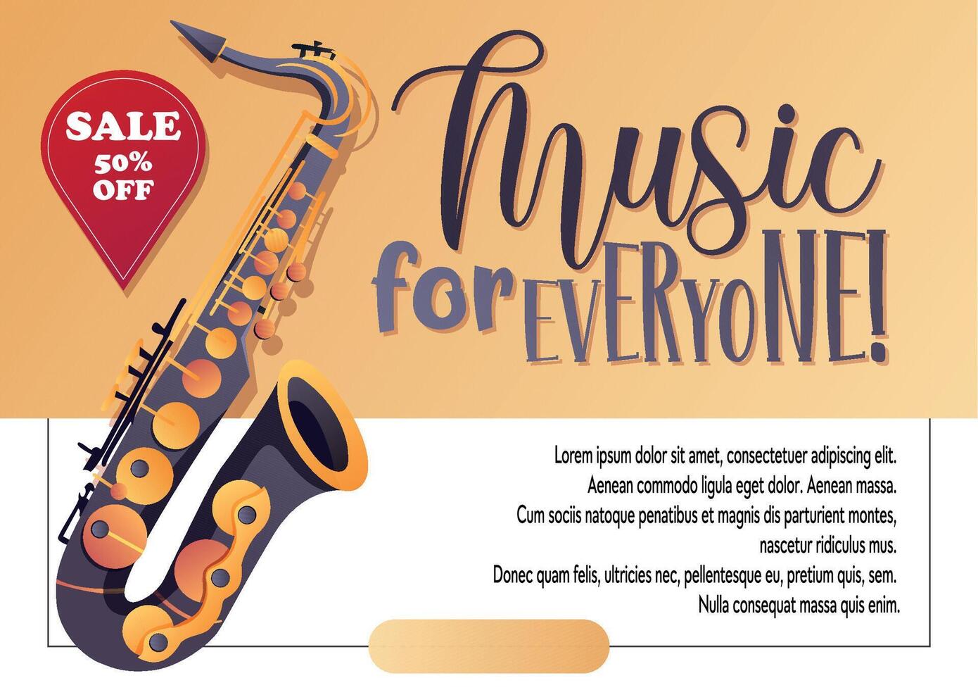 Saxophone music for everyone with discount vector