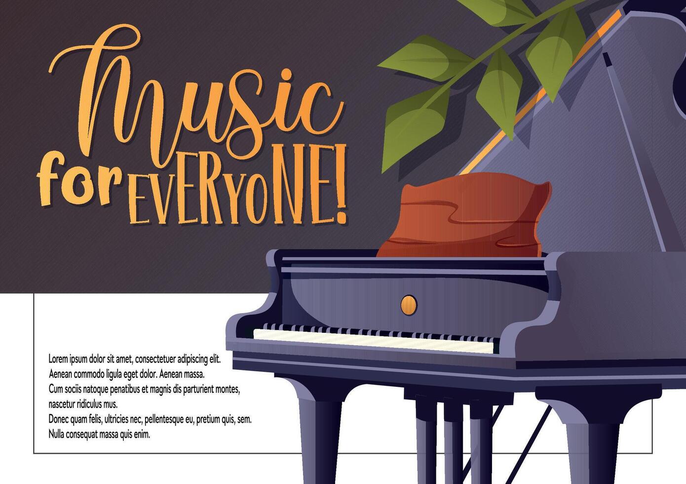 Grand Piano Poster for Music Lovers vector