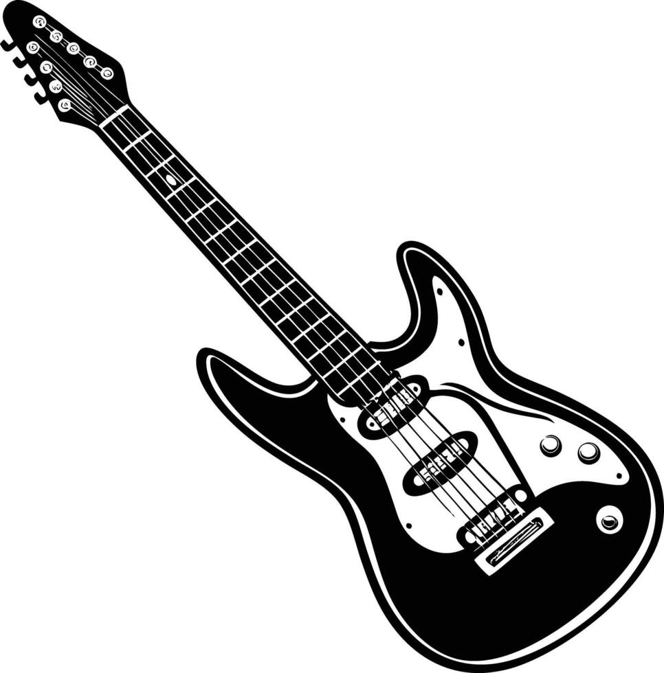 Modern Guitar Silhouette Templates vector