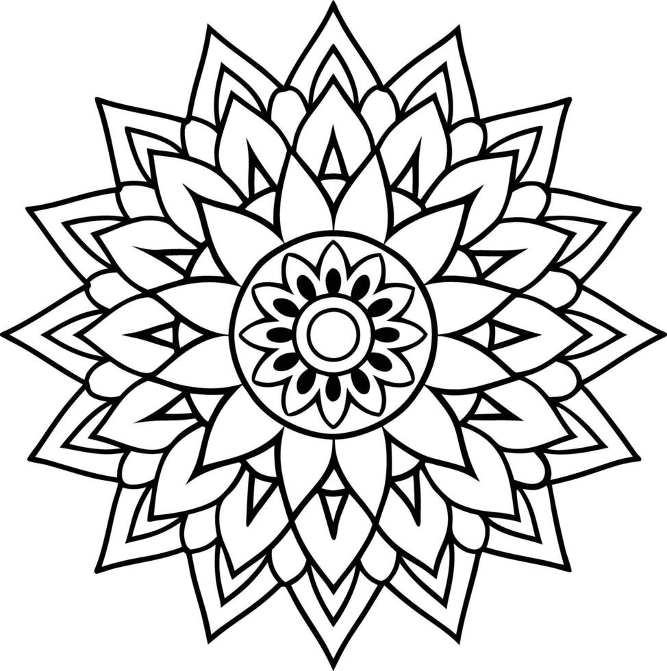 A flower coloring page with a large flower vector