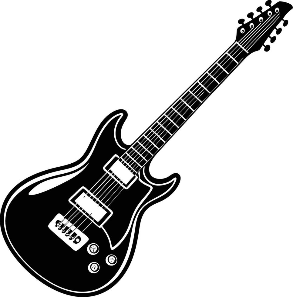 Monochrome Guitar Outlines Bundle vector