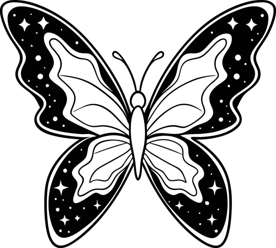 Intricate Butterfly Coloring Templates vector