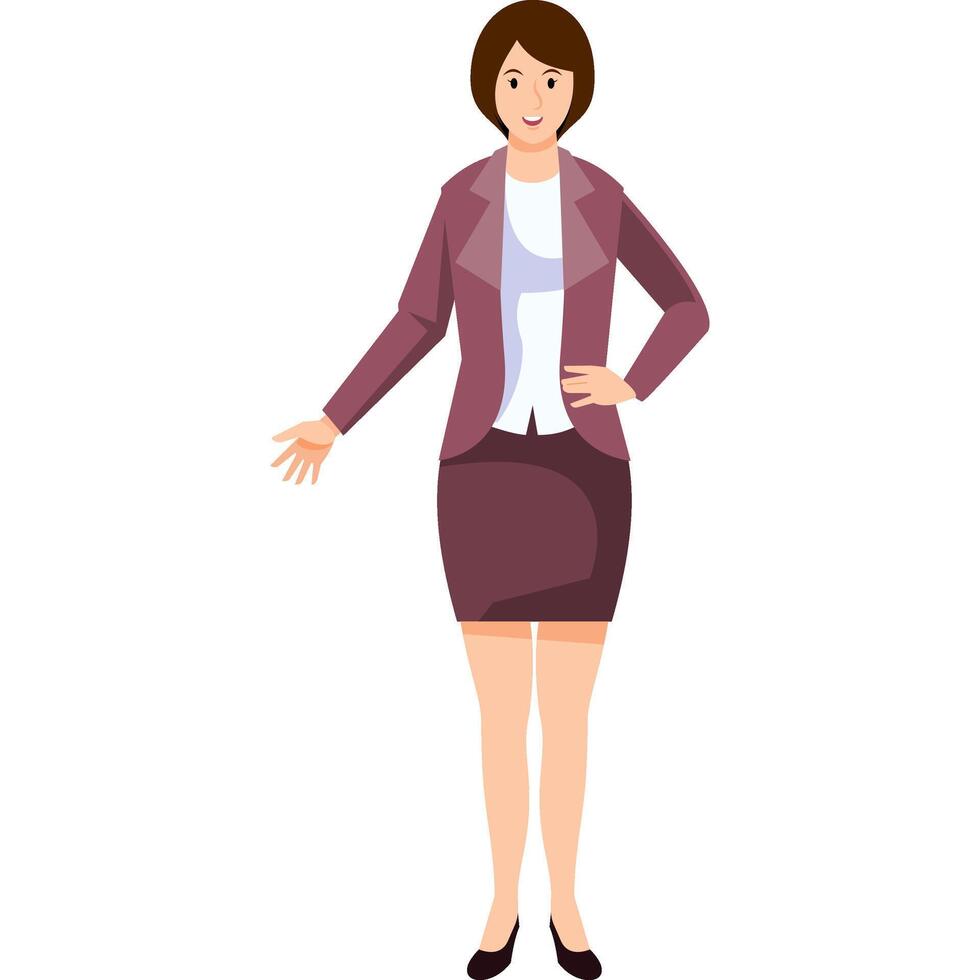 office woman cartoon character modern style avatar vector