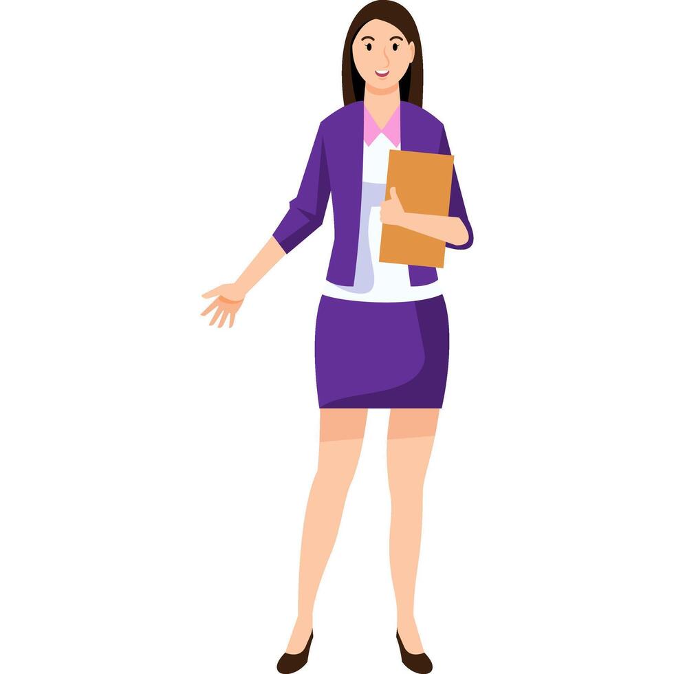 working woman cartoon character modern style avatar vector