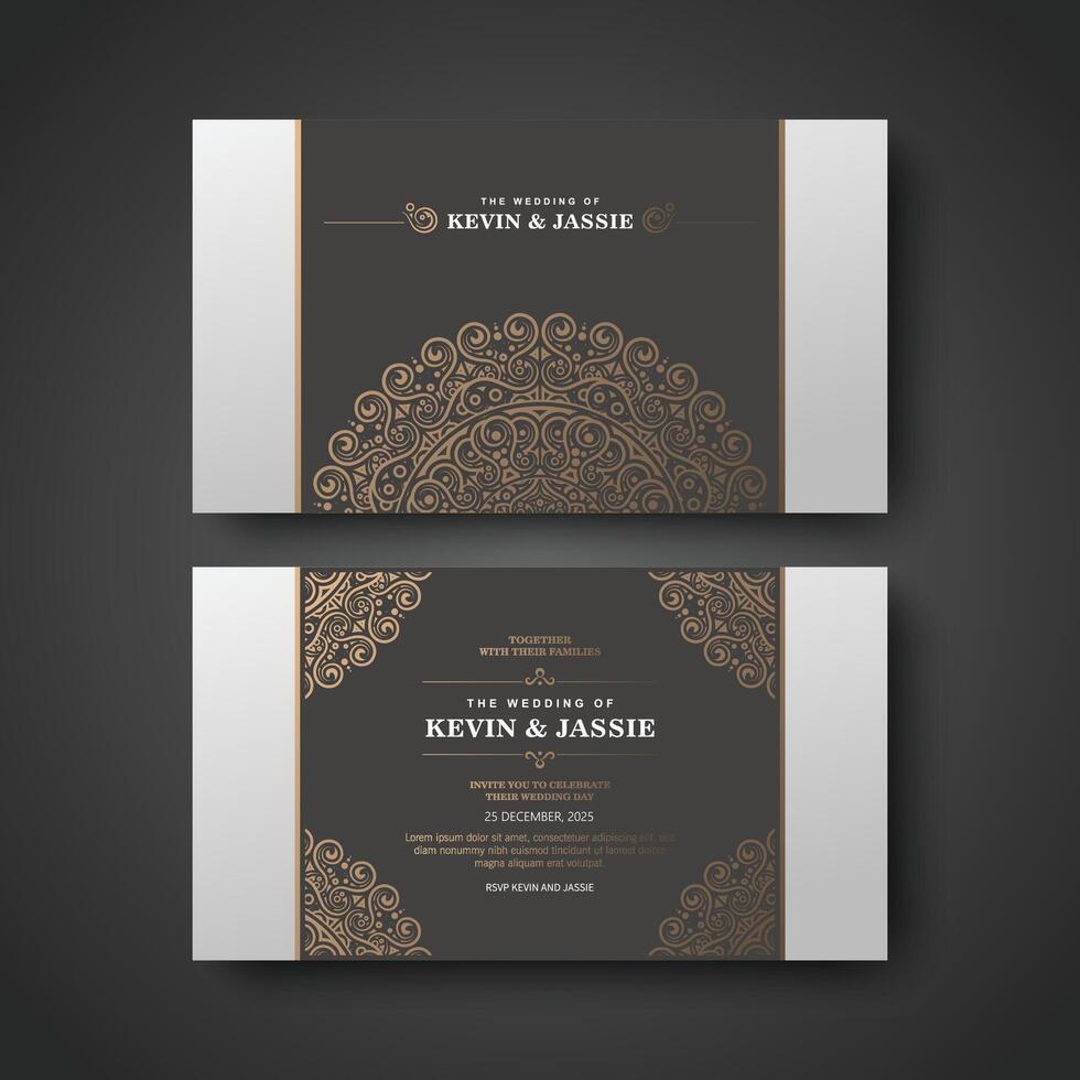 Elegant retro wedding invitation card vector