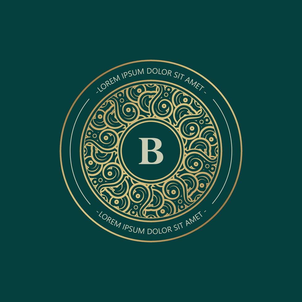 Elegant Monogram Logo in Gold and Green design vector