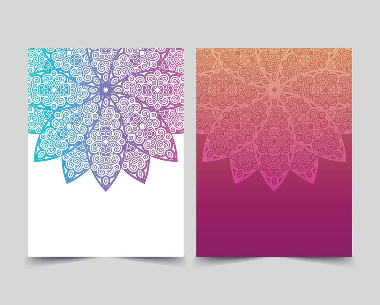 colorful motif mandala cover design template vector