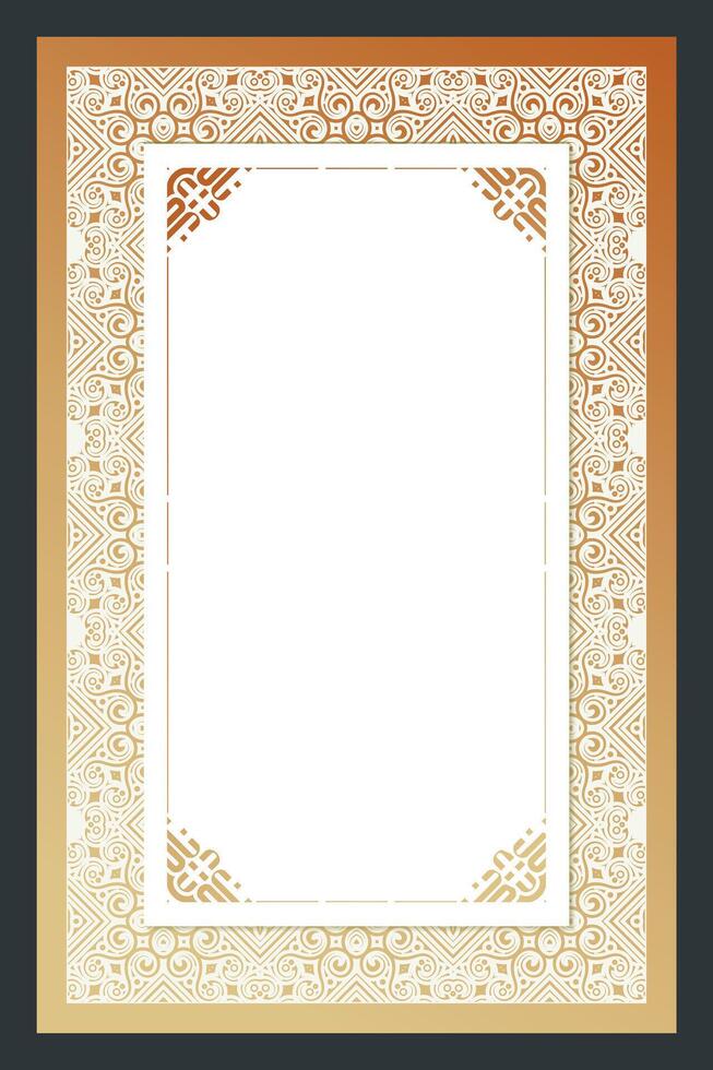 elegant frame with a golden and white design, perfect for announcements, invitations, or any creative project vector