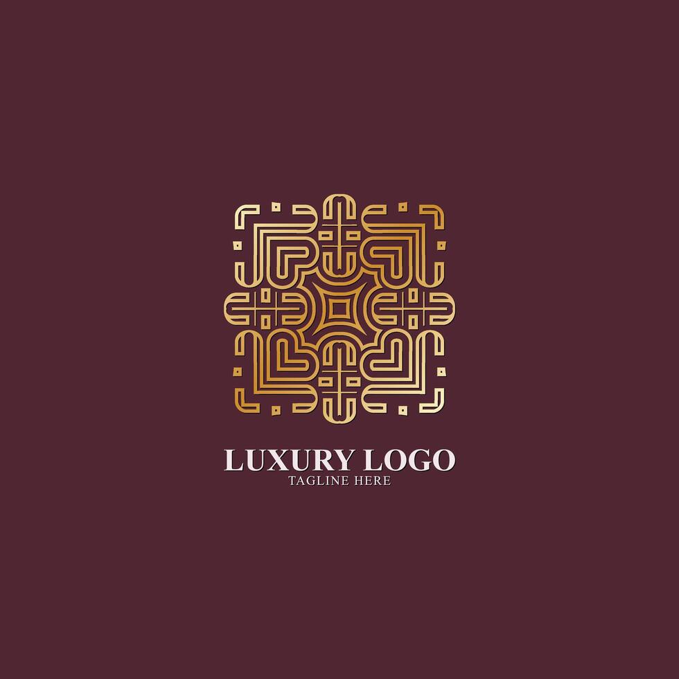 luxury ornate logo line art vector