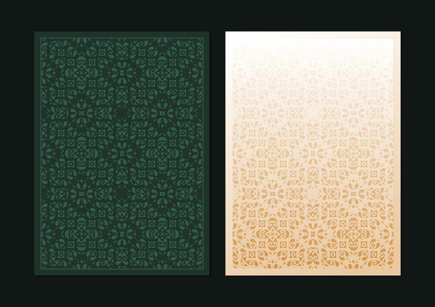 cover of elegant geometric pattern motif in gold color vector