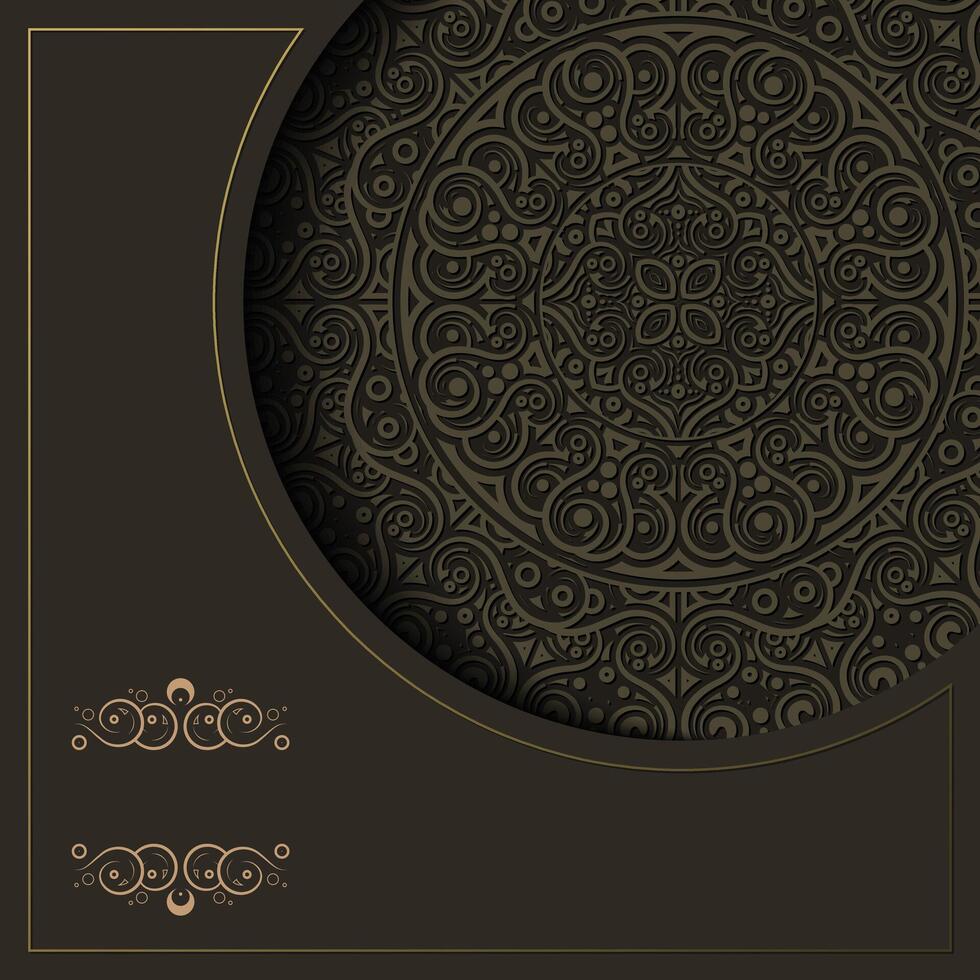 decoration dark art mandala pattern background vector