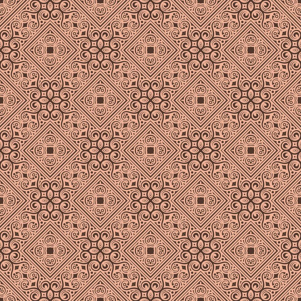 brown ornament line pattern template vector